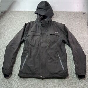 GoLite Jacket Men Medium Black Full‎ Zip Pockets Ski hooded Coat Castle Peak